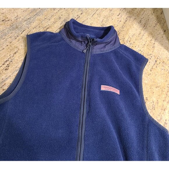 Vineyard Vines Mens Size XS Fleece Vest Blue Zip Up - Picture 7 of 12